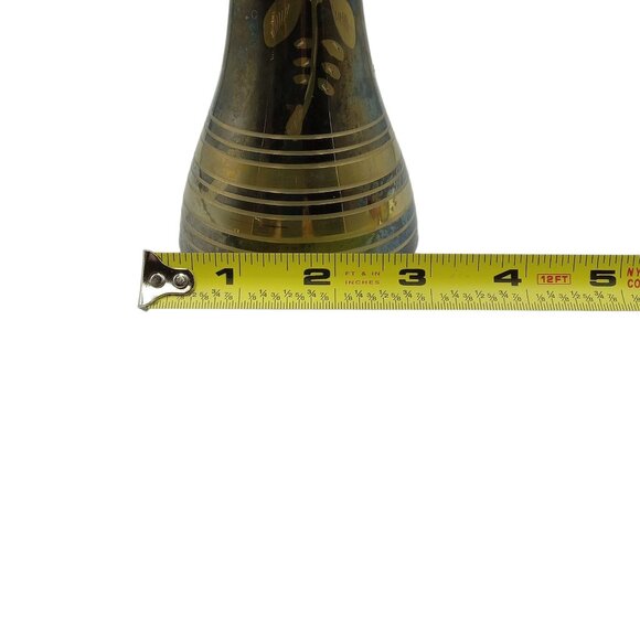 Solid Brass Tall Vase With Intricate Floral & Bird Design Made In India - Picture 9 of 10